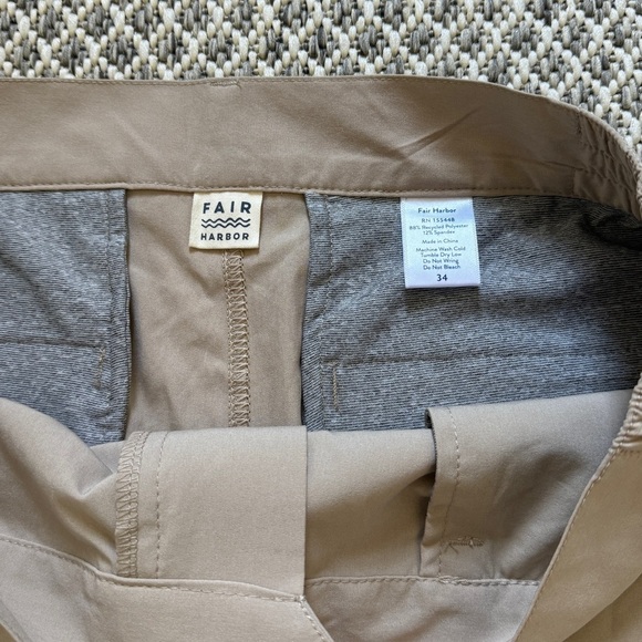 NEW Fair Harbor The Midway Short Size 34 Khaki Men’s Shorts Casual Tan Chino - Picture 3 of 7